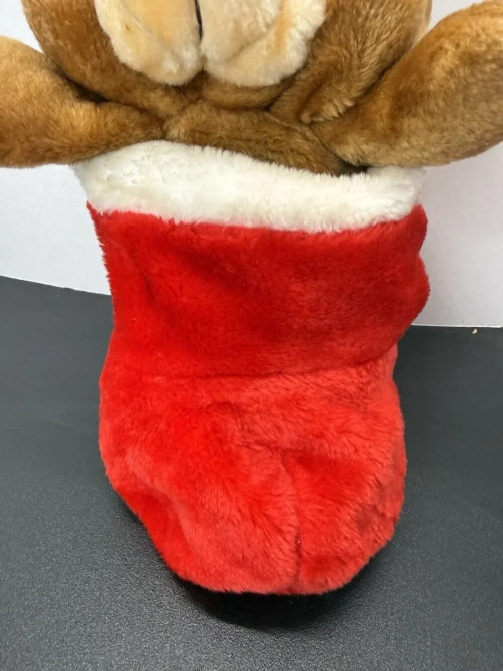 Vintage Smithy Plush Teddy Bear Christmas Stocking  Reversible 14”